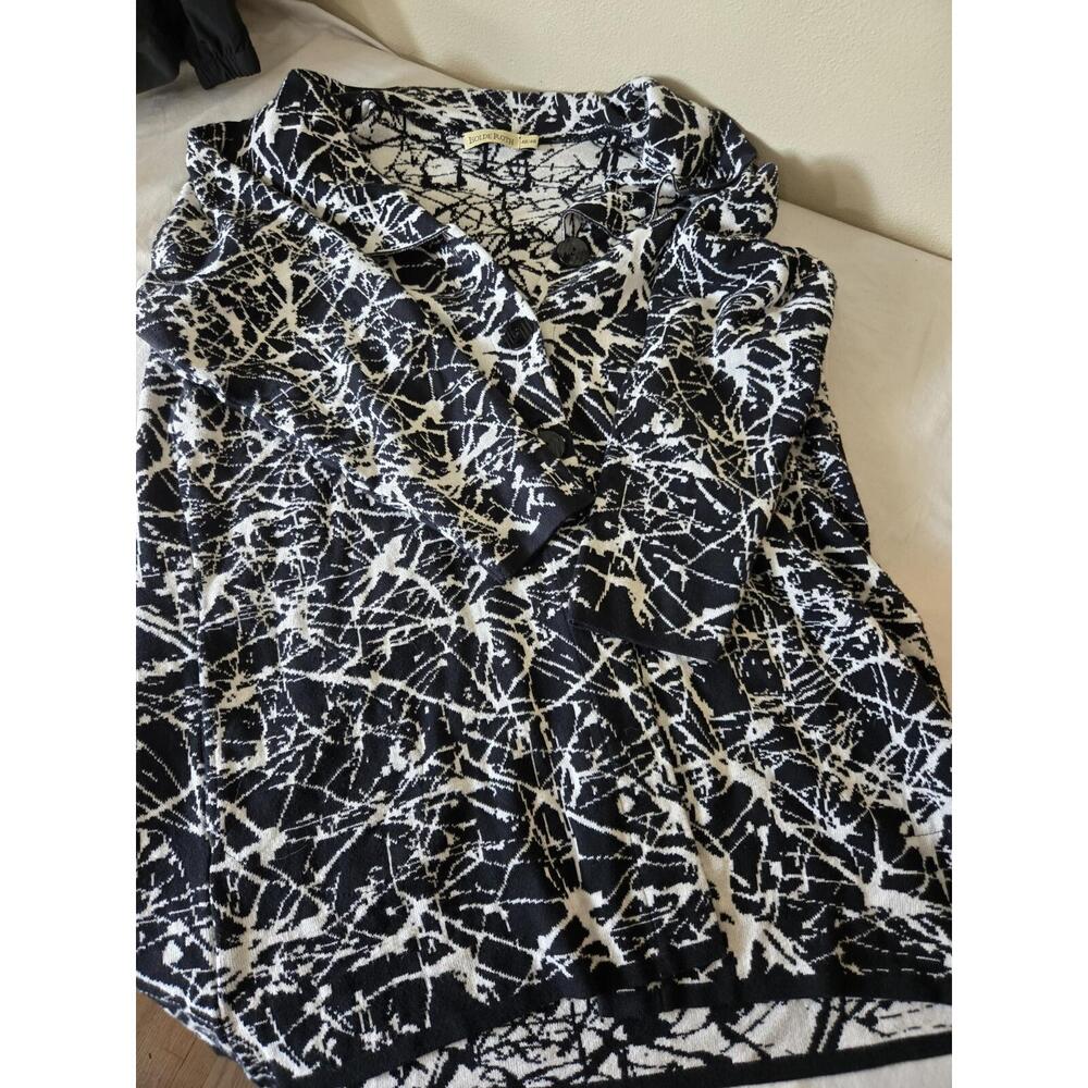 Isolde Roth Tunic Top Size 46 48 Black  White Pattern - Picture 6 of 6